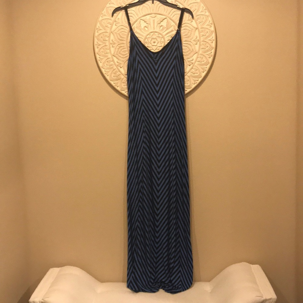 Striped jersey maxi sundress